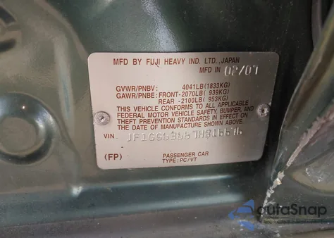 2007 Subaru Impreza Outback Sport z USA, uszkodzony, nr VIN JF1GG63667H816676